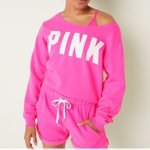 PINK off the shoulder sweatshirt